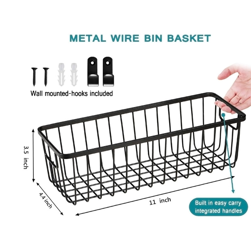 Ensemble de 2 paniers de rangement en métal pour petite ferme, Noir