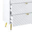 Commode 6 tiroirs Gaines, finition brillante blanche