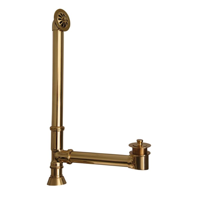 72'' x 30'' Freestanding Soaking Cast Iron Bathtub, Polished Brass