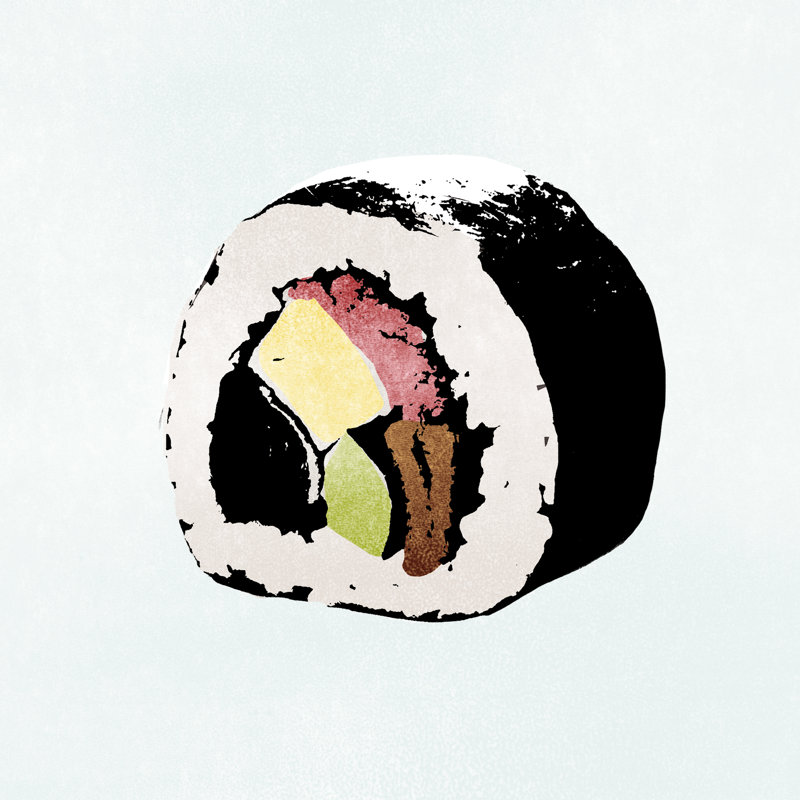 Sushi Style I by Annie Warren - Wrapped Canvas Painting, 51cm H x 51cm W x 3.8cm D