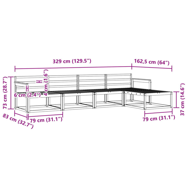 329cm Wide Patio Sectional