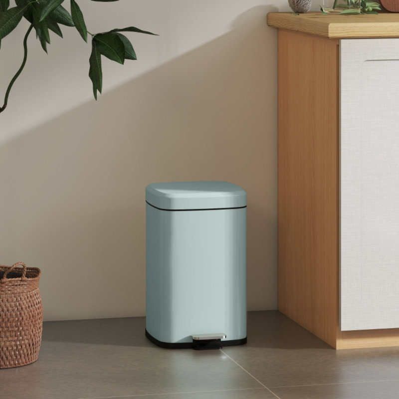 Metal Kitchen Trash Can, Green