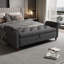 Banc de lit en tissu gris foncé