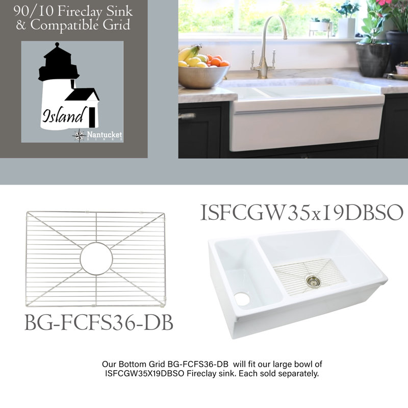 Island 35.5'' L Double Basin Kitchen Sink