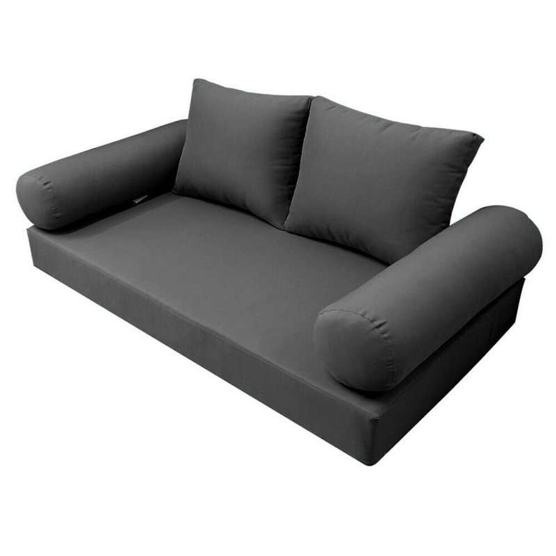 Outdoor 6'' Daybed Seat / Back Cushion, Dark Gray