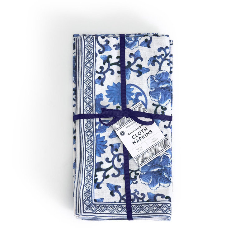 Cotton Blend Floral Square Napkin