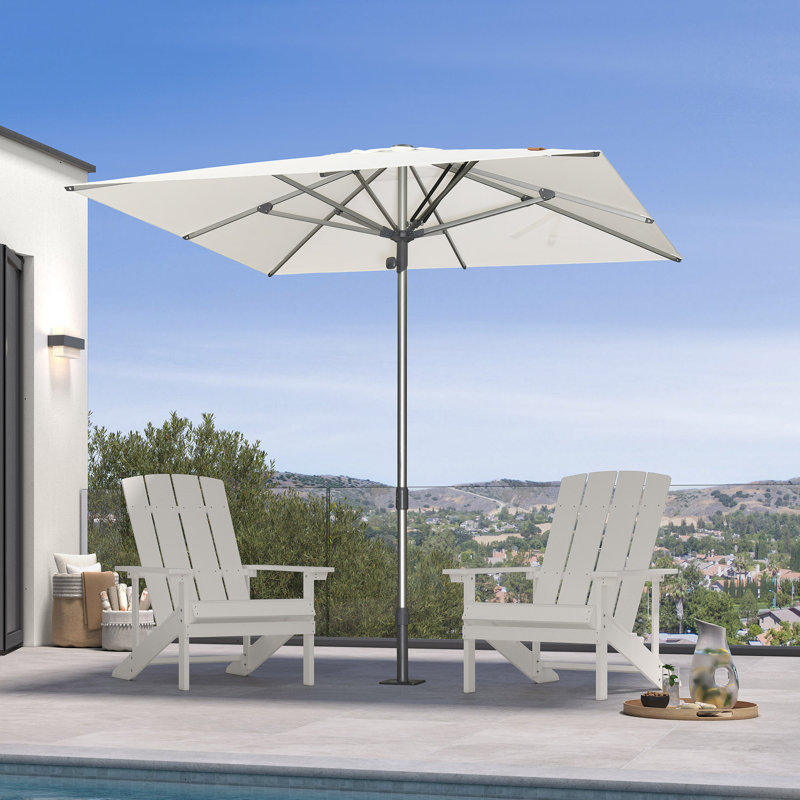 Parasol de table semi-automatique pour l'extérieur, Cream