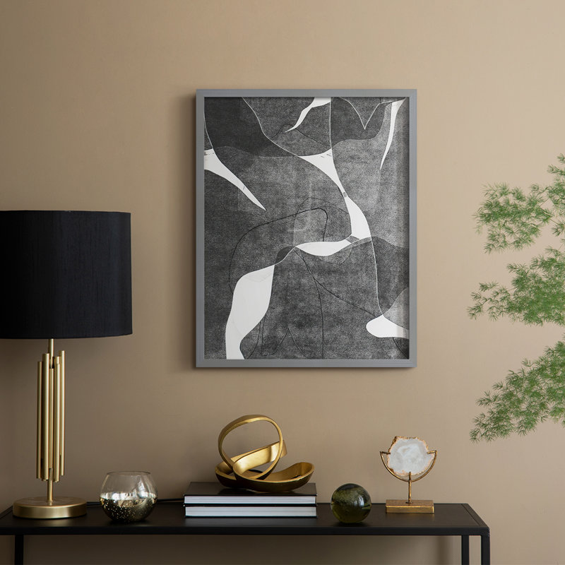 Night Bloom III Framed Print - Solid Wood, Gray, 11" H x 9" W