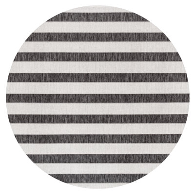 Aveiro Wide Stripe Black/Cream Indoor/Outdoor Rug