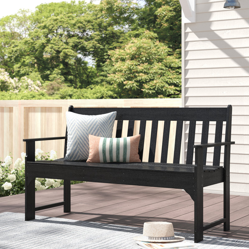 Banc de patio POLYWOOD Vineyard, H 35,25 po x l 60 po x P 24 po, Noir