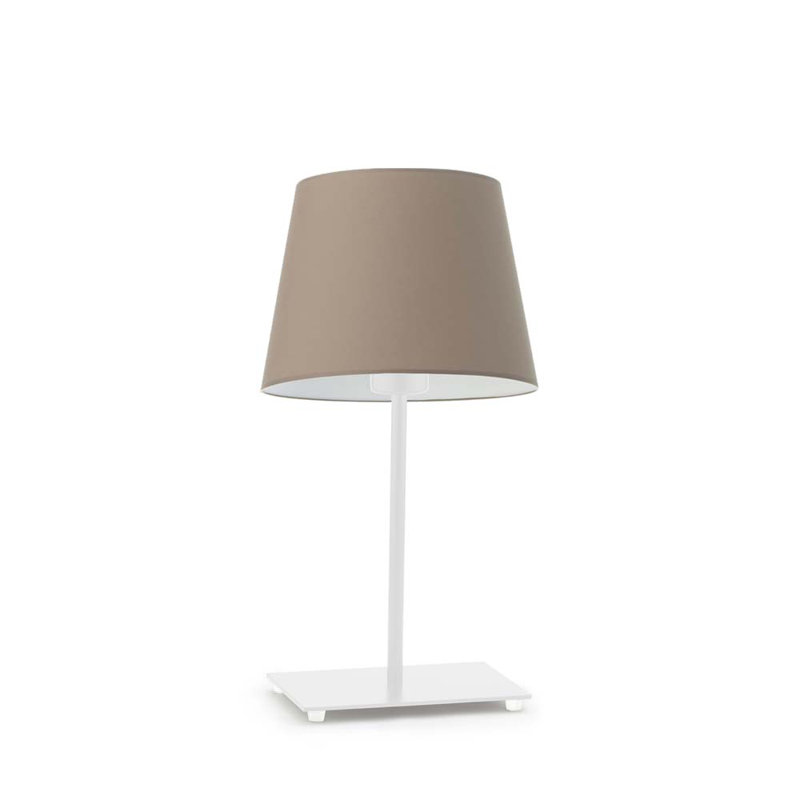 Asaun Metal Table Lamp, Beige, White