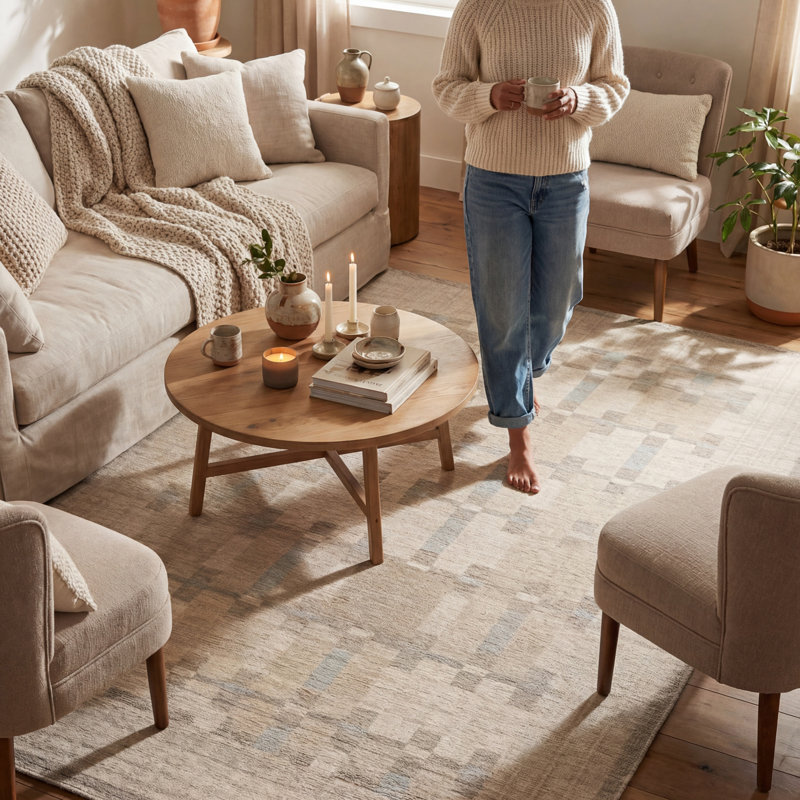 Helora Bordered Washable Rug, Rectangle 4' x 6'