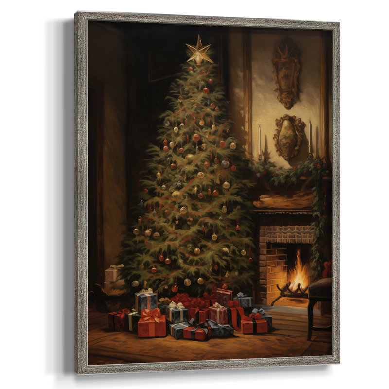 «Christmas Holiday Art» DCLXIX, reproduction encadrée - bois massif, H 15 po x l 12 po