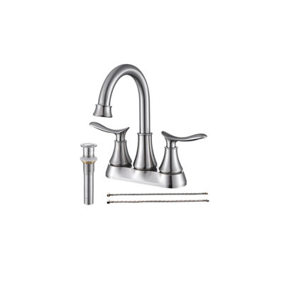 Modern Bathroom Sink Faucet with Pop Up Drain and 2 Handles