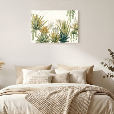 «Gallery Wrap», art mural sur toile pour le salon, la chambre à coucher, le bureau ou le vestibule - décoration murale décorative avec jardin succulent