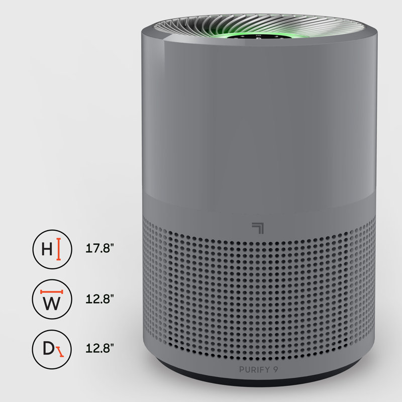 Gray HEPA Air Purifier with Odor Absorbing Filter
