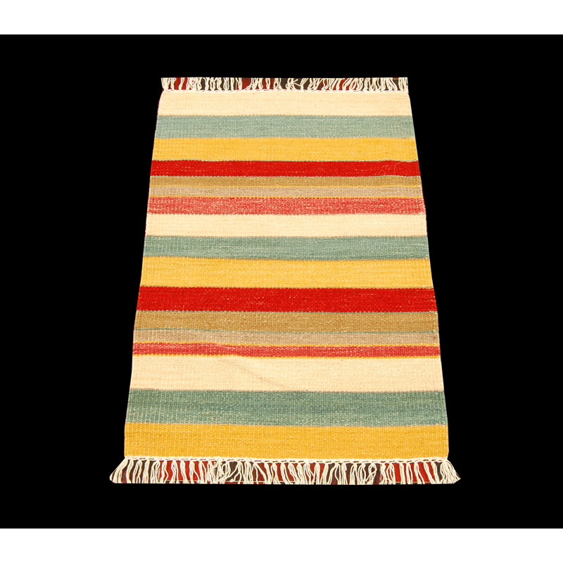 Striped Hand Knotted 60cm X 90cm Area Rug