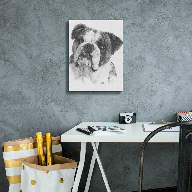 «American Bulldog» par Barbara Keith, H 16 po x l 12 po x P 0,75 po