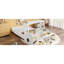 Lit voiture simple blanc - structure à profil bas avec plancher de rangement et d'étude dans une fenêtre enfantine, rangement, bureau-2053467533-2053467570