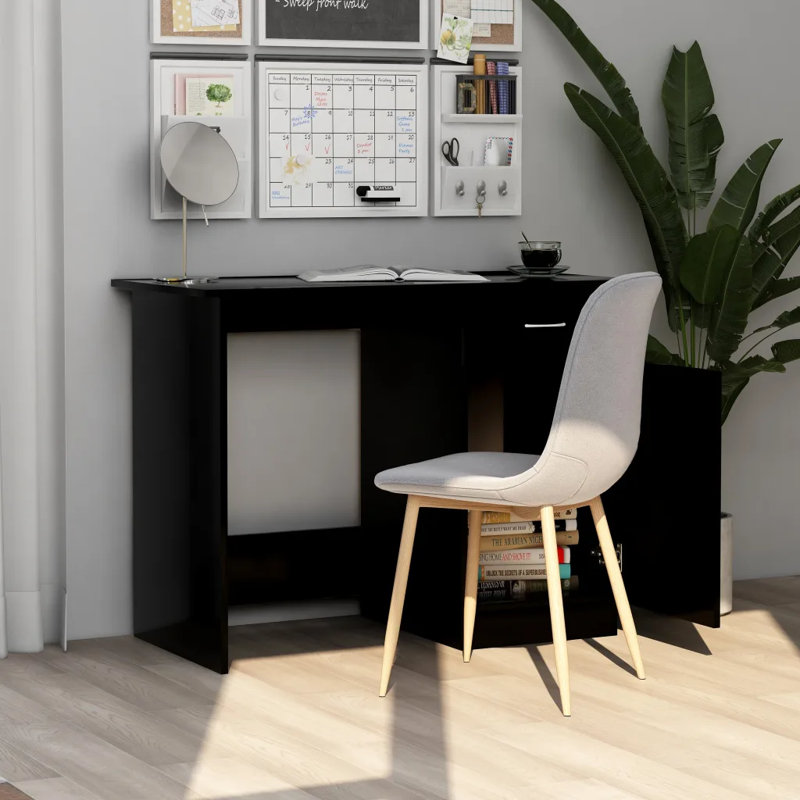 Nelly Desk Engineered Wood Bedroom Office Corner Study Desk, Black
