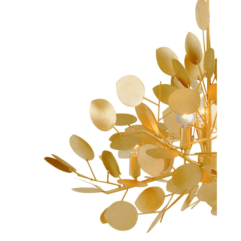 Lunaria 6 - Light Chandelier, Contemporary Silver Leaf