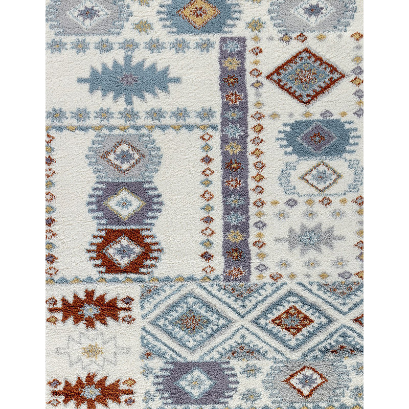 Tapis ivoire à poils longs Loft, Rectangle 5 pi 3 po x 7 pi