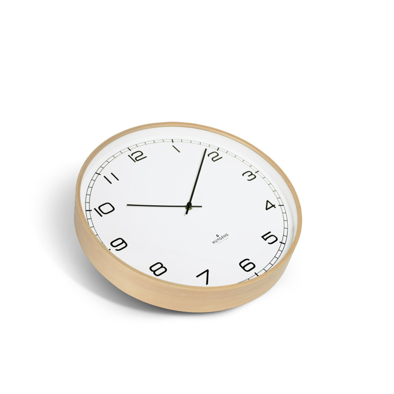 Wood35 (13.8") Wall Clock White Arabic, Medium