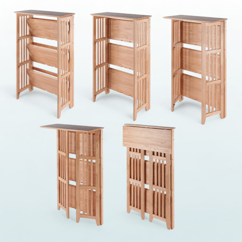 Marco Foldable Shelf with Three Sections, Natural
