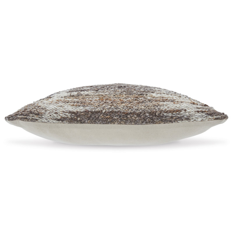 Nealton 22" Brown Wool Blend Boho Accent Pillow
