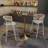 Travis 24" Square Bar Height Table With MDF Top And Stainless Steel Pedestal Base - Dining Table For Modern Home And Kitchen-235228637-235512887