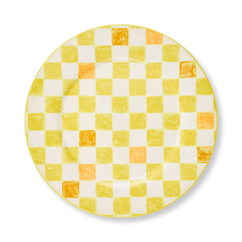 Buttercup Check Round Platter
