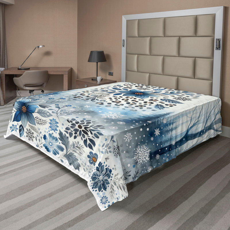 Polyester Floral Flat Sheet, Full Flat Sheet