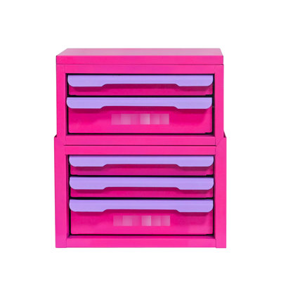 Drawer - Style Five Rose Red Purple Storage Box For Office And Home Medicine Storage, Cold Rolled Steel, Built In Pull Out Handles With Drawers Desktop, Cabinet Dressing Table Organization, Made Of