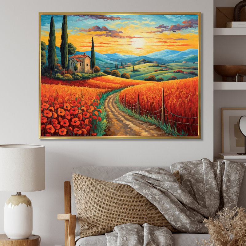 Valley Getaway I - Imprimé, Cadre flottant doré, H 30 po x l 40 po x P 1,5 po