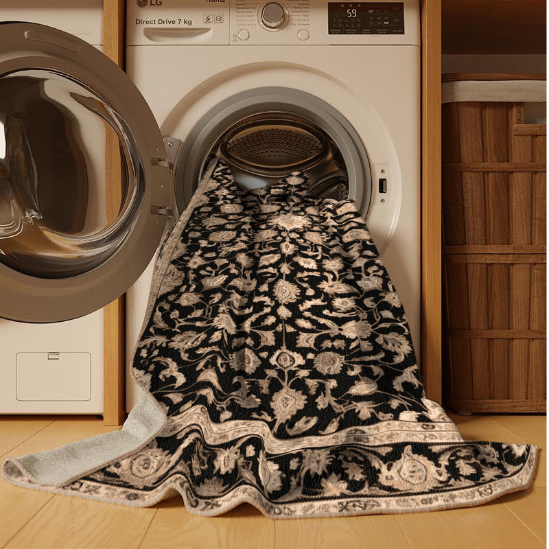 Tapis brun lavable à la machine, Tapis de couloir 2 pi x 4 pi