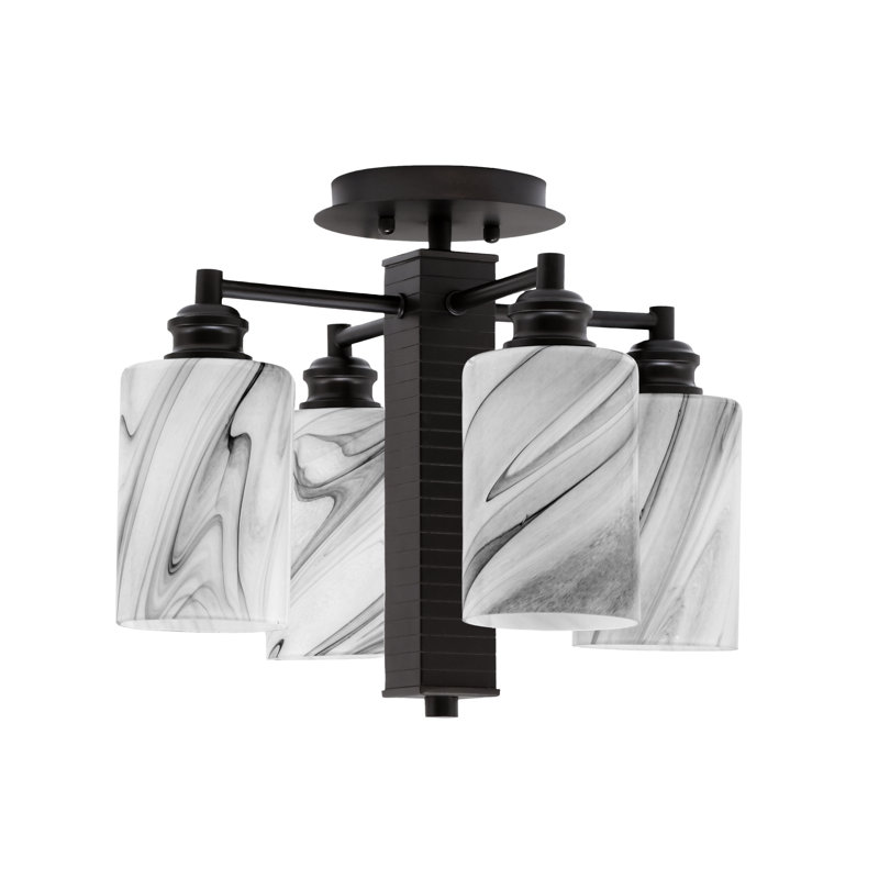 Plafonnier semi-encastré avec verre 4 po Edge, Espresso