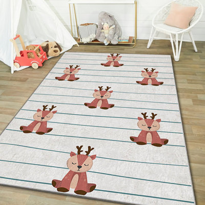 Luxurious Area Rug (4 ft x 6 ft), 100% Polyester, 740 g/m² | Non-Slip Felt Dot Underside, Laminated Sponge for Comfort | Antibacterial, Easy to Clean, Machine Washable at 86°F | Perfect for Living Room & Bedroom Décor
