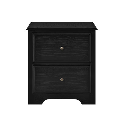 2 Drawers Solid Wood Construction Nightstand (Set Of 2)