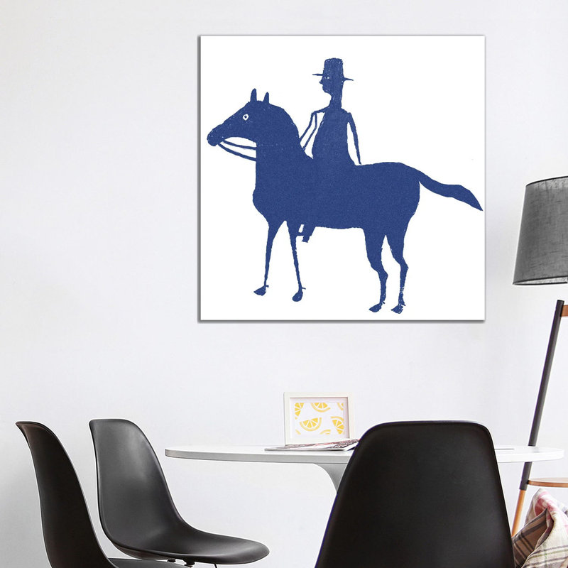 Man On Horseback by Art Mirano - Wrapped Canvas Print, 93.98cm H x 93.98cm W x 1.91cm D