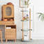 Étagère de rangement, bibliothèque rotative à 360 °, bibliothèque à 4 niveaux avec espace de rangement de grande capacité, support de rangement multifonctionnel, conception compacte, étagère debout pour le salon, la chambre à coucher, la salle d'étude, la cuisine