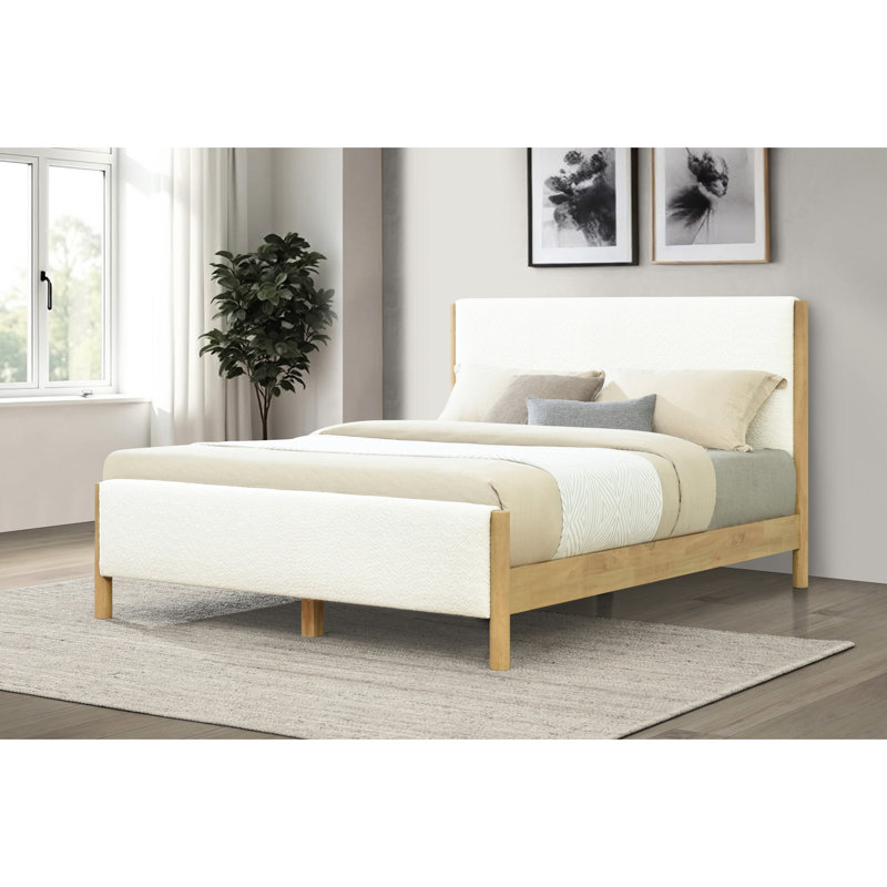 Structure de lit tapissier blanc moderne Modern