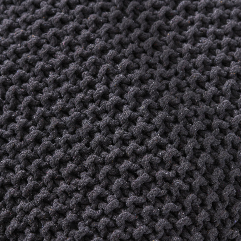 Pouf en coton Hollis, Coton gris foncé