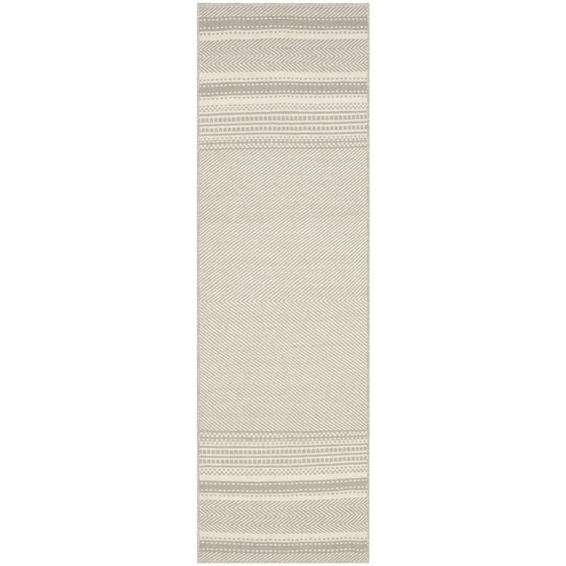 Esteves Hand Woven Flat Weave Wool Geometric Rug, Runner 2'3" x 9'