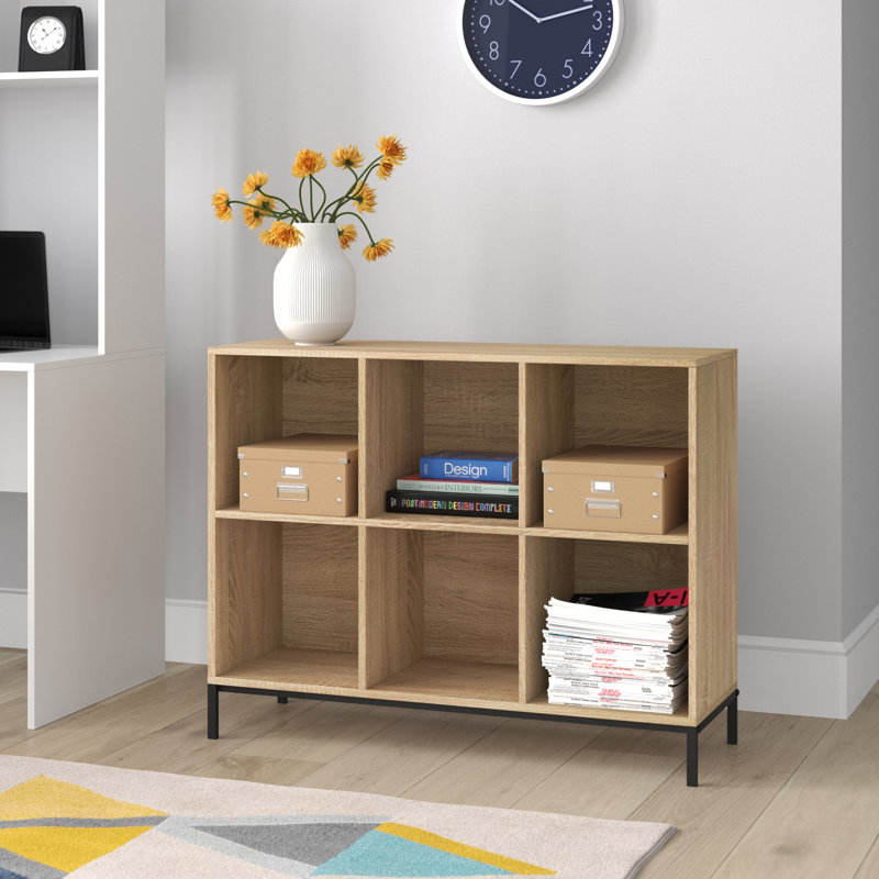 Clower Cube Bookcase, Charter Oak, (6 Shelves) 27" H x 34.5" W x 11.75" D
