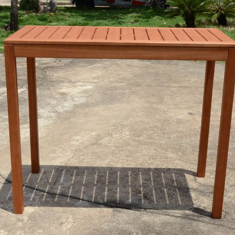 Vanesa Rectangular Eucalyptus Outdoor Bar Table , 120cm cm W 60cm cm D