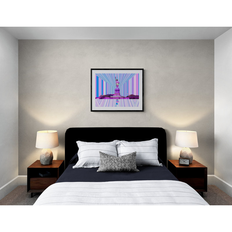 Statue of Liberty, NYC, Summer Graphic Art Canvas, 24" H x 32" W, Wrapped Canvas