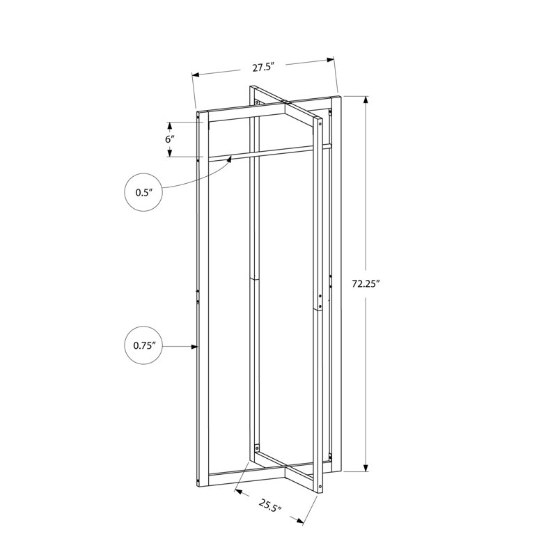Warwick Metal Freestanding Coat Rack, White