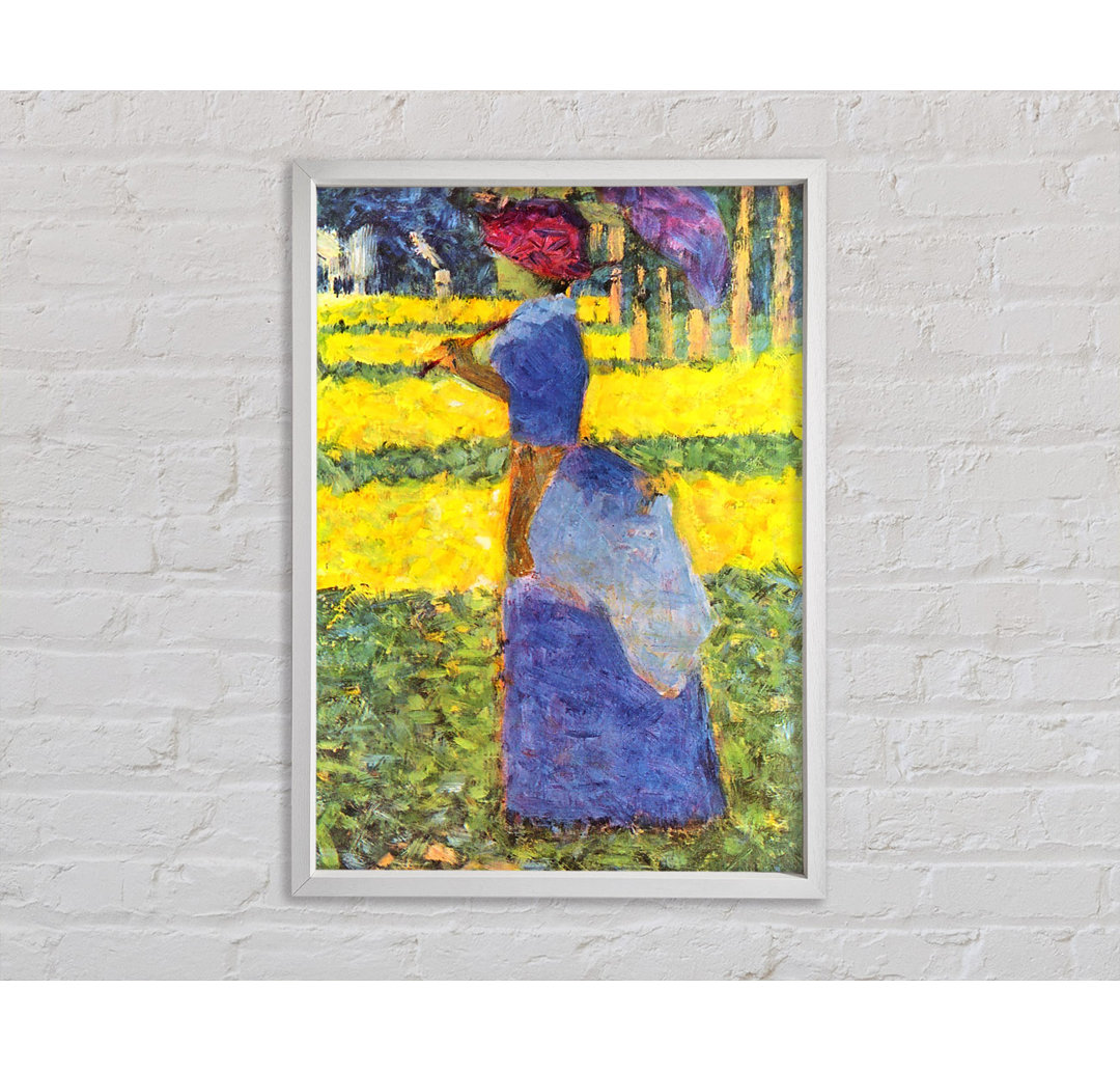 Frau mit Sonnenschirm von Georges Seurat - Einzelbildrahmen Kunstdrucke auf Leinwand