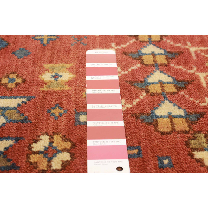 Tapis rouge foncé en laine noué à la main Serapi Heritage 4 pi 11 po x 8 pi 0 po