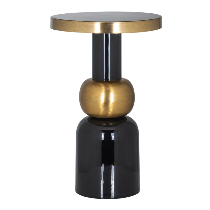 Mose Single End Table, Black/Gold, 25" H x 16" W x 16" D